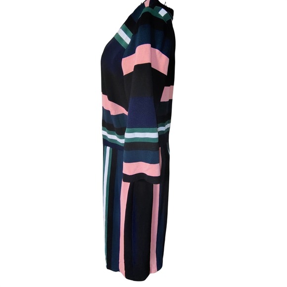 ELOQUII Striped Midi Dress Long Sleeve Black Pink Green White Navy Size 14 - Picture 4 of 6